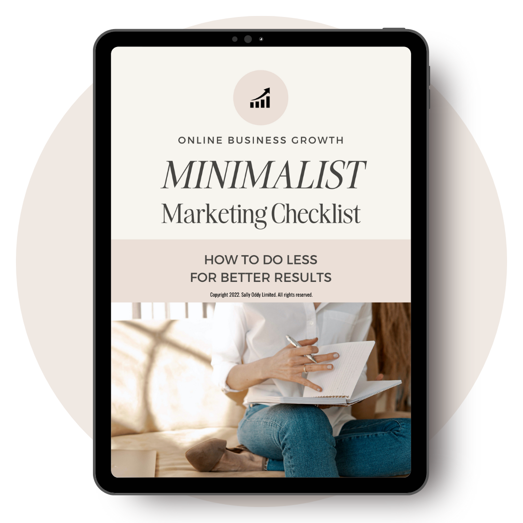 Minimalist Marketing Checklist by Sally Oddy